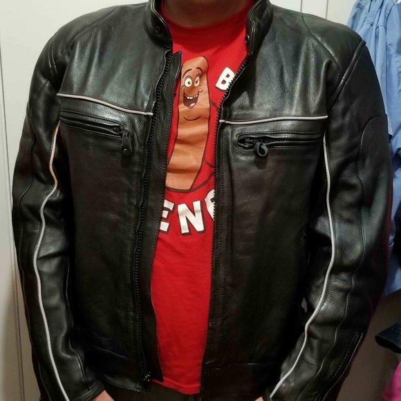 Other - Mens Leather embroidered stitch leather jacket